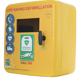 4000 Outdoor Defibrillator Cabinet - Unlocked - Heater and LED Light - Yellow