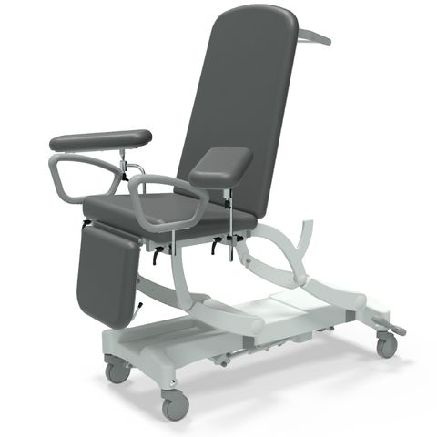 Seers - CLINNOVA Phlebotomy 2 Electric couch, electric back rest and gas assisted foot rest, premium base with wheel and switch options (265Kg SWL)