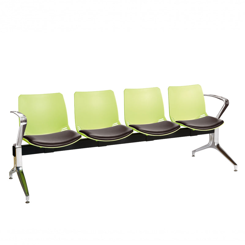 Sunflower - Neptune Visitor 4 Seat Module with 4 Black Vinyl Upholstered Seat Pads