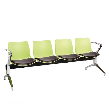 Sunflower - Neptune Visitor 4 Seat Module with 4 Black Vinyl Upholstered Seat Pads