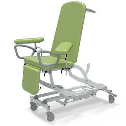 Seers - CLINNOVA Phlebotomy 2 Electric couch, electric back rest and gas assisted foot rest, classic base with wheel and switch options (265Kg SWL)