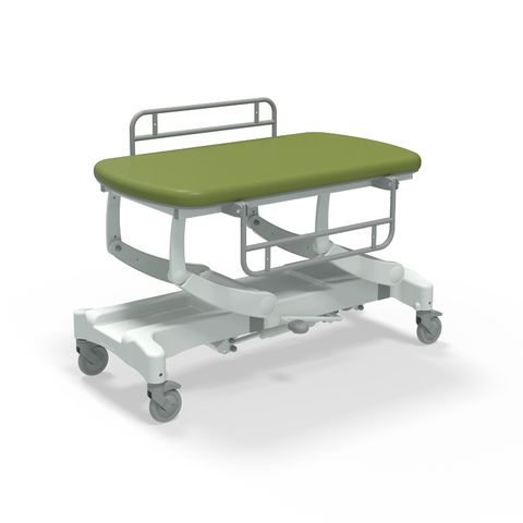 Seers - CLINNOVA Mobile Hygiene Hydraulic Table Small (125cm), incl. side support rails with wheel and base options (265Kg SWL)