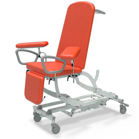 Seers - CLINNOVA Phlebotomy 2 Electric couch, electric back rest and gas assisted foot rest, classic base with wheel and switch options (265Kg SWL)
