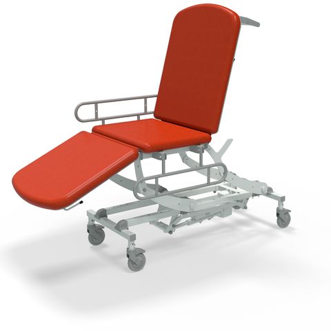 Seers - CLINNOVA Mobile 3 Section electric couch with classic base and gas assisted back and foot rest and switch and wheel options (265Kg SWL)