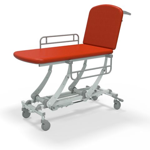 Seers - CLINNOVA Mobile 2 Section electric couch with classic base and gas assisted backrest and switch and wheel options (265Kg SWL)