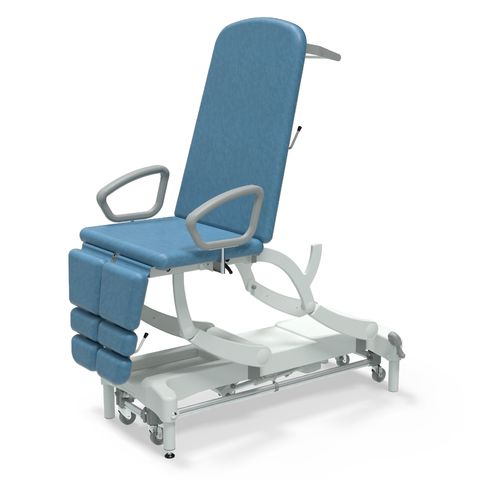 Seers - CLINNOVA Versa 1 Electric couch, 3 section, gas assisted back and foot rest, premium base with wheel and foot switch options (265Kg SWL)