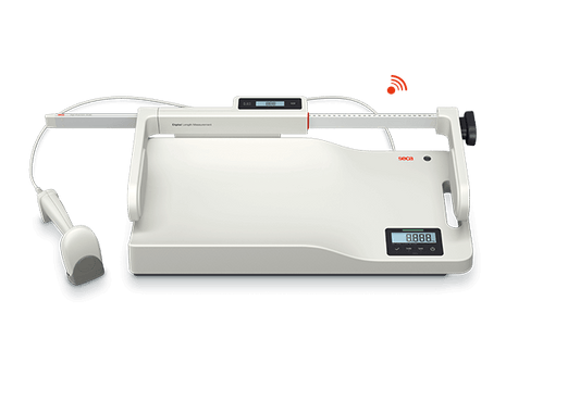 seca 336i - Digital class III flat weighing tray baby scale with inbuilt carry handle, bi-directional WiFi connectivity & USB port for bar code scanner