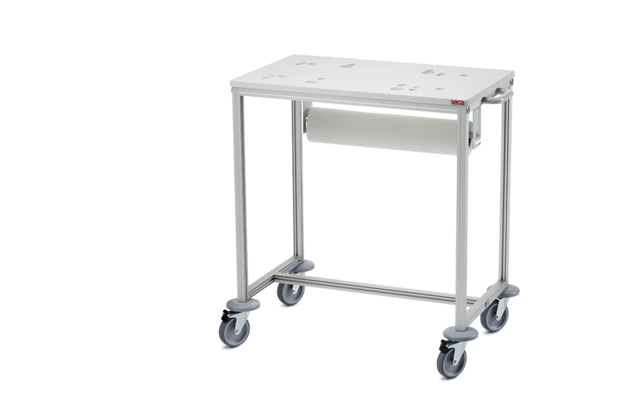 seca 402 - Mobile cart for seca baby scales with indentations in the surface to secure seca baby scales firmly in place