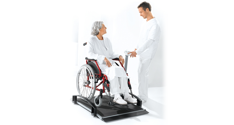 seca 665 - Class III high capacity digital wheelchair scale, with side rails, folding display, BMI, Wireless Connectivity