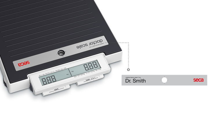 seca 878dr - Class III digital flat scale with foot switches, double display & customizable labels