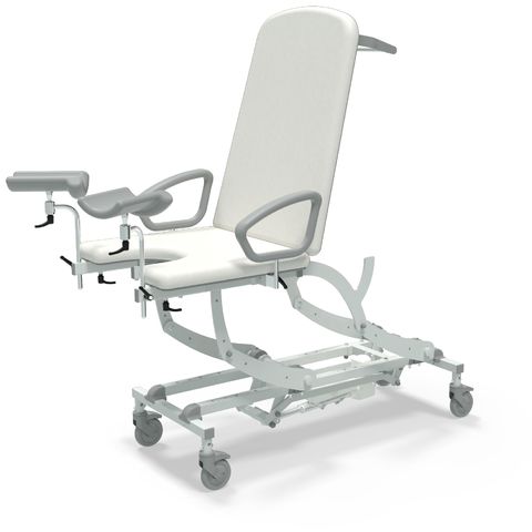 Seers - CLINNOVA Gynae 2 Electric couch, electric back rest and gas assisted foot rest, classic base with wheel and switch options (265Kg SWL)