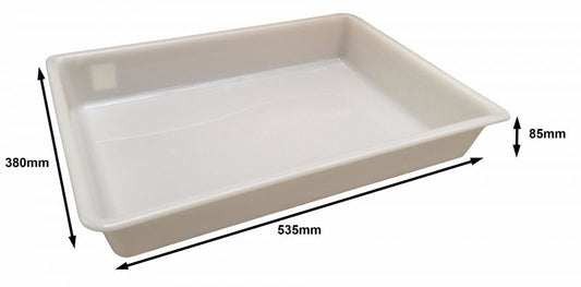 WHITE PLASTIC FOOD TRAY