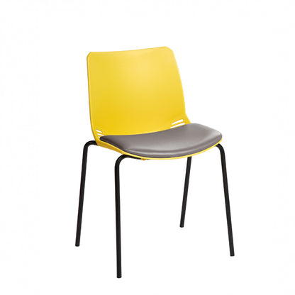 Sunflower - Neptune Visitor Chair with Grey Vinyl Upholstered Seat Pad