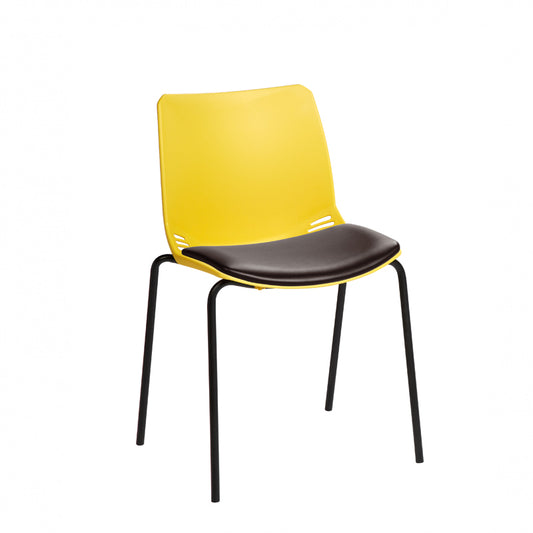Sunflower - Neptune Visitor Chair with Black Vinyl Upholstered Seat Pad
